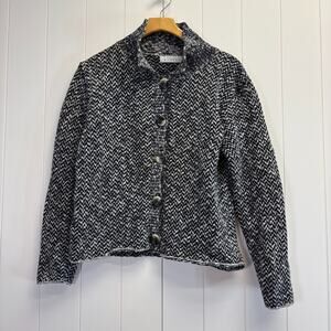 Vintage Willow Boho Herringbone Cozy Knit Cardigan Sweater Size M Hipster‎ USA